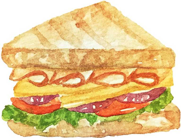 Watercolor Sandwich Illustration