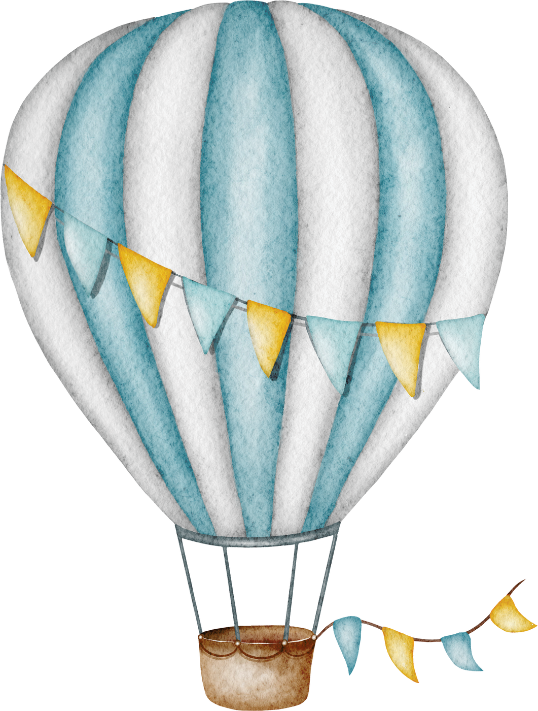 Watercolor hot air balloon illustration