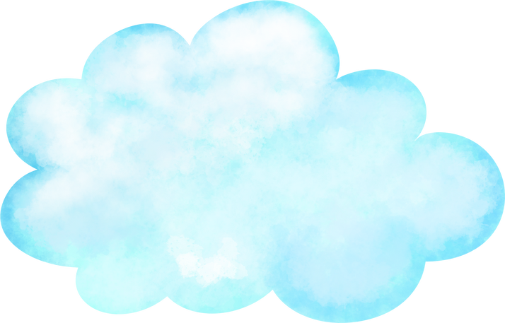 Baby blue watercolor cloud